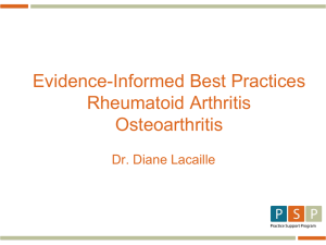 Evidence Informed Best Practice RA OA