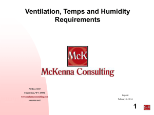 1 Ventilation, Temps and Humidity Requirements