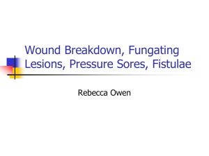 Wound Breakdown, Fungating Lesions, Pressure Sores, Fistulae.