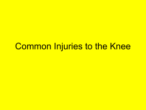 Common Injuries to the knee, leg, ankle