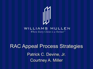 RAC Appeals - Williams Mullen