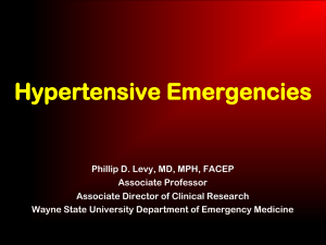 Hypertensive Emergencies: Optimal Therapy in the ED