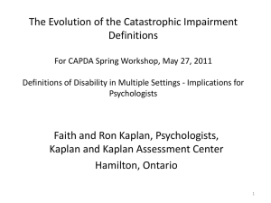 The Evolution of Catastrophic Impairment Definitions