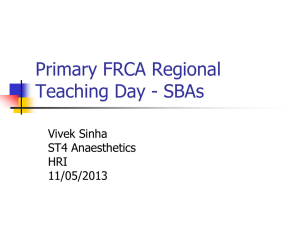 Primary FRCA Teaching Day