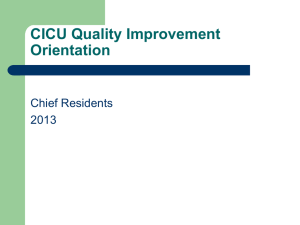 CICU Quality Improvement Orientation