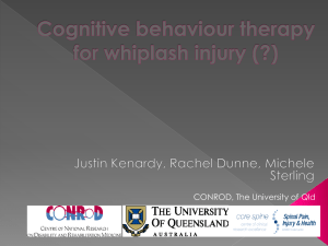 Cognitive behaviour therapy for whiplash