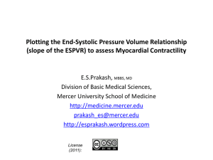 Plotting the End-Systolic Pressure Volume Relationship