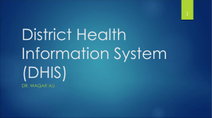 Health Information System(DHIS) IPMR