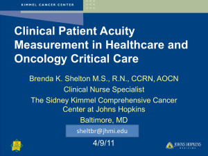 Clinical Patient Acuity Measurement in Healthcare and Oncology
