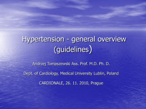 Arterial Hypertension – general overview