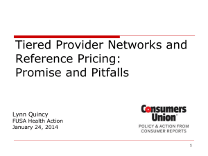 Tiered Provider Networks and Reference Pricing
