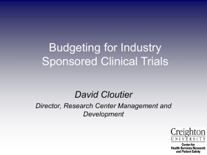 Budgeting for Clinical Trials