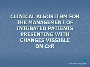 CLINICAL ALGORITHM FOR THE MANAGEMENT OF INTUBATED