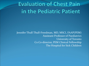 Evaluation of Chest Pain in the Pediatric Patient