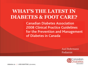 Clinical practice guidelines on footcare and diabetes