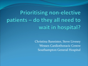 Prioritising non-elective patients - Society for Cardiothoracic Surgery