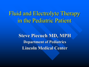 Introduction to the Principles of Fluid and Electrolyte Therapy