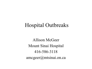 Outbreaks - Infectious Diseases
