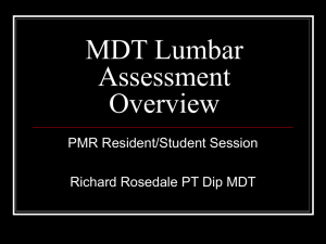MDT Lumbar Assessment Overview