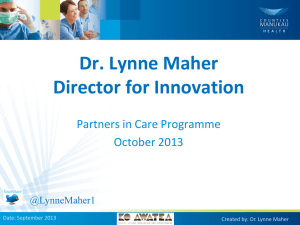 Lynne Maher partners in care workshop presentation – October 2013