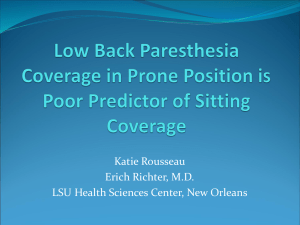 Low Back Paresthesia Coverage in Prone Position is Poor Predictor