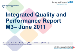 Integrated Quality and Performance Report M3– June 2011