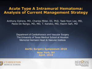 Acute Type A Intramural Hematoma: Analysis of Current