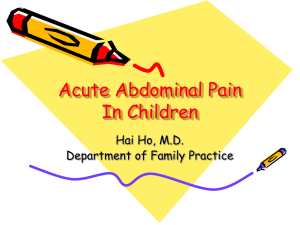 Acute Abdominal Pain In Children