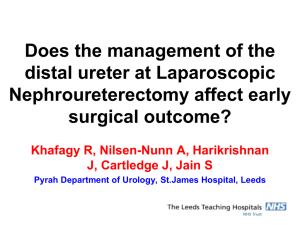 Does the management of the distal ureter at Laparoscopic