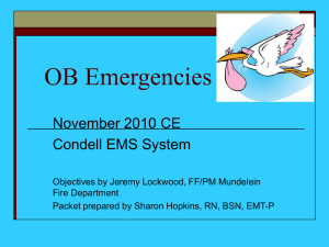 November 2010 CE: OB Emergencies