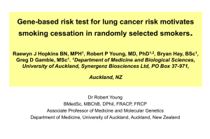 Gene-based test for lung cancer risk motivates smoking