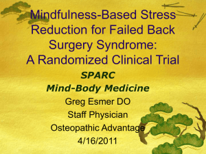 Mindfulness Based Stress Reduction and Failed Back Surgery