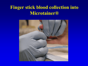 Finger stick presentation