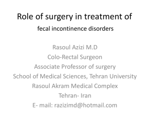 Role of surgery in treatment of constipation
