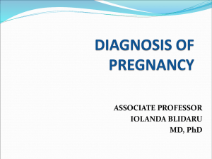 1. Diagnosis of pregnancy