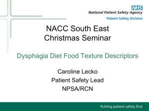 Dysphagia Diet Food - The National Association of Care Catering