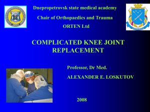 UKRAINE Orthopaedic Clinic of Dnepropetrovsk medical academy
