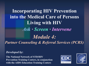 HIV Partner Counseling and Referral Services