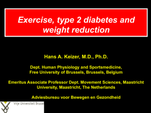 Exercise, type 2 diabetes and weight reduction