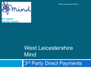 West Leicestershire Mind - Leicestershire County Council