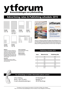 Advertising rates & Publishing schedule 2015