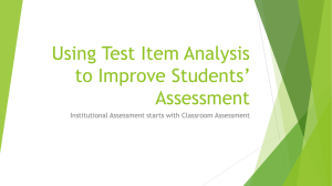 Using Test Item Analysis to Improve Students` Assessment (Song Gao)