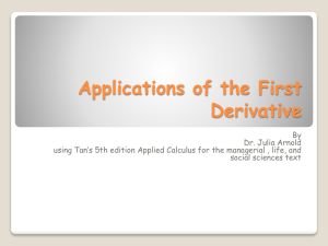 4.1 Applications of the First Derivative