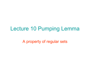 Lecture 10 Pumping Lemma