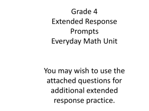 Grade 4 Extended Response Prompts Everyday Math Unit You may