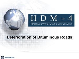 HDM-4 Road Deterioration of Bituminous Pavements