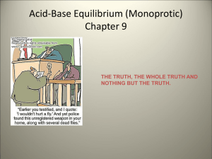 Monoprotic Acids and Bases