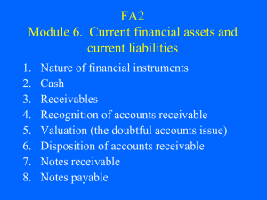 FA2 Module 6. Current financial assets and current liabilities