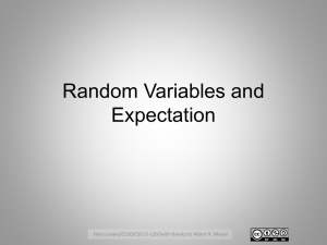 Random Variables and Expectation