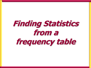 Frequency table calculations Use your calculator to